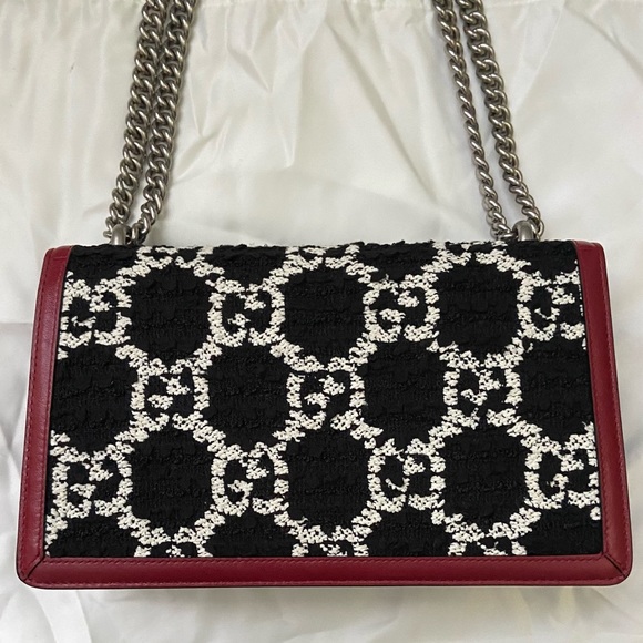 Gucci Dionysus GG Tweed Small Shoulder Bag in Black - Picture 4 of 16